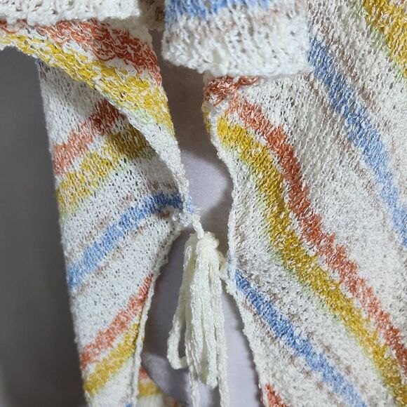 Loveriche Colorful Boho Knit Vest with Side Ties Size Small Knit Open Vest - Picture 6 of 10